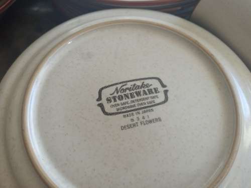 Rare Vintage NORITAKE `Desert Flowers` Stoneware Dinner Set Mid Century Modern Complete no 8341