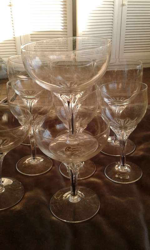 Vintage Belfor Bohemia 9 Exquisite Czechoslovakia Crystal Mouth Blown Hand Cut Glasses