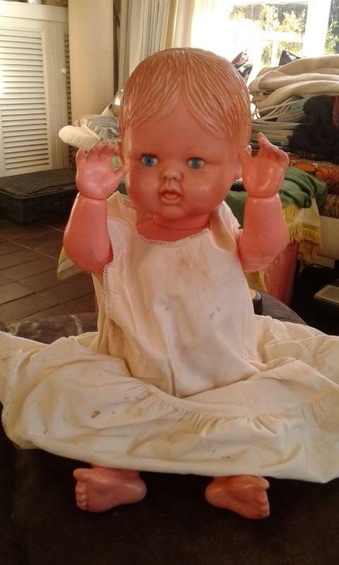 Vintage Large ELVINCO Celluloid Talking Crying Doll 1960s Original Clothes