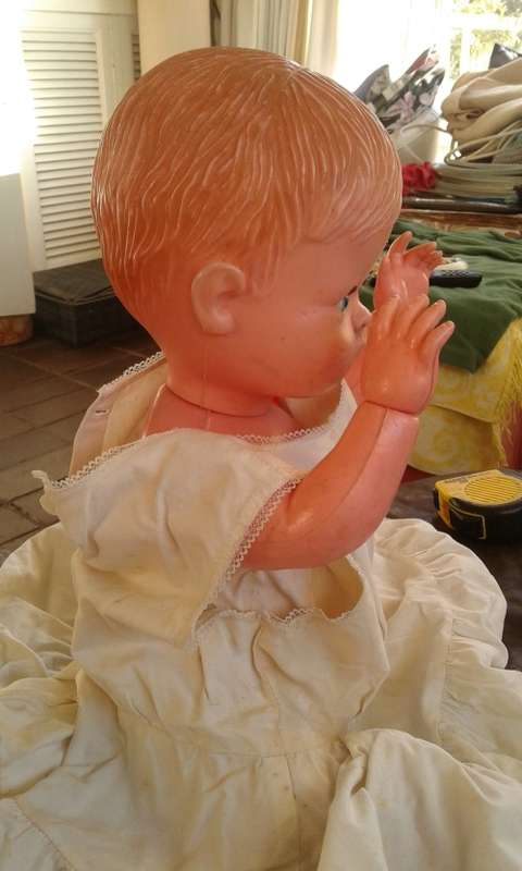 Vintage Large ELVINCO Celluloid Talking Crying Doll 1960s Original Clothes