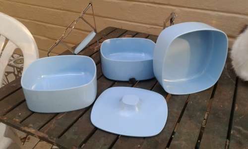 Alex Liddy  No 1 Baby Blue Tiffin Tiered Food Storage Bowl Set Picnic Container