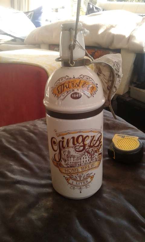 Vintage Thirst And CoLe Mother Earth Pottery 1 Liter Stoneware Ceramic Ginger Beer Home Brew Botttle