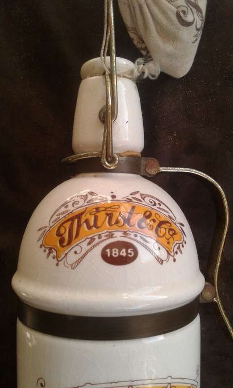 Vintage Thirst And CoLe Mother Earth Pottery 1 Liter Stoneware Ceramic Ginger Beer Home Brew Botttle