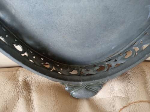 Exquisite Large Antique Heavy Oval Art Nouveau Pewter Serving Tray  47.5cm x 22.5cm