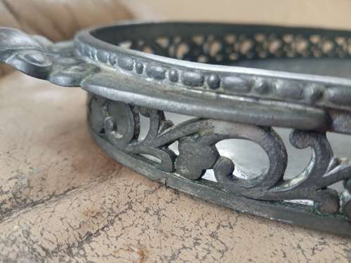 Exquisite Large Antique Heavy Oval Art Nouveau Pewter Serving Tray  47.5cm x 22.5cm