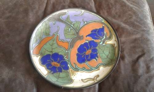 Large Rare Art Deco 1920s Schoonhoven Pottery Holland Handpainted Wall Plate Marked Signed
