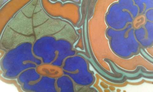 Large Rare Art Deco 1920s Schoonhoven Pottery Holland Handpainted Wall Plate Marked Signed
