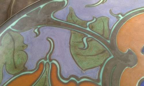 Large Rare Art Deco 1920s Schoonhoven Pottery Holland Handpainted Wall Plate Marked Signed