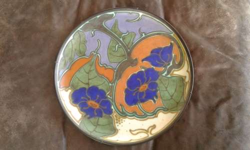 Large Rare Art Deco 1920s Schoonhoven Pottery Holland Handpainted Wall Plate Marked Signed