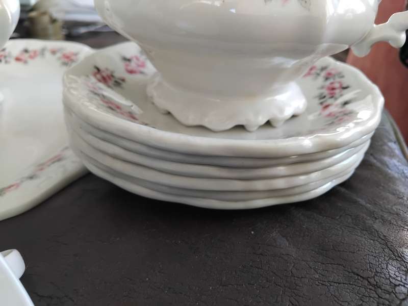 Beautiful Huguenot Constantia Coffee Tea Set Pink Rose Pattern 22 Pieces