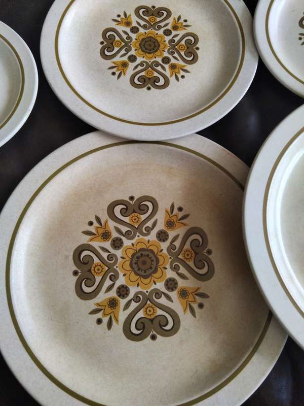 Vintage Mid Century Set Of 6 Stonehenge Midwinter Jessie Tait Staffordshire Dinner Plates