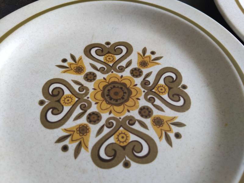 Vintage Mid Century Set Of 6 Stonehenge Midwinter Jessie Tait Staffordshire Dinner Plates
