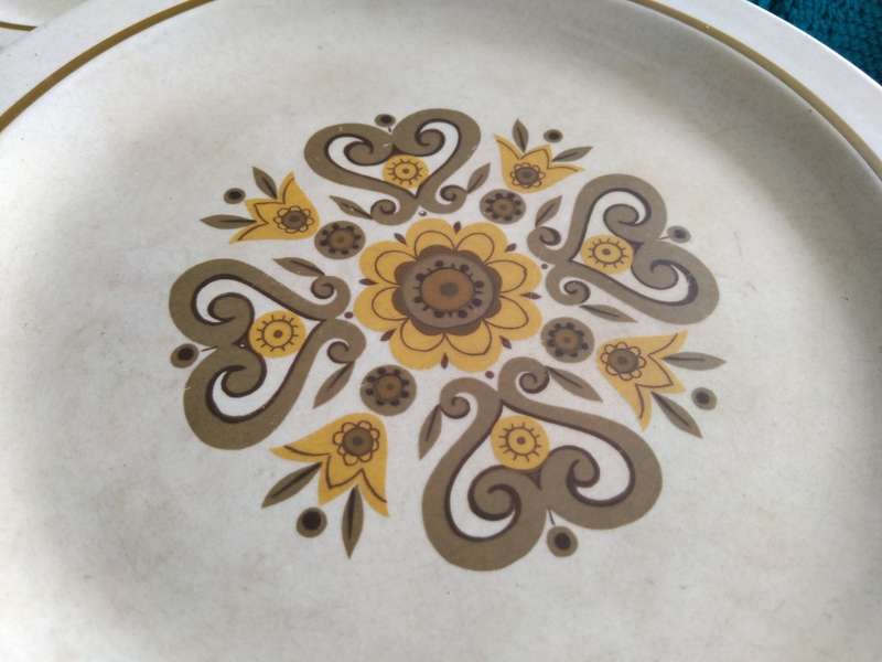 Vintage Mid Century Set Of 6 Stonehenge Midwinter Jessie Tait Staffordshire Dinner Plates