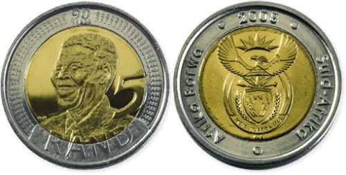 (R1 START)BID PER COIN 50X2008 MANDELA 90TH BDAY R5 COINS FROM SA MINT BAG!!ALL IN ZIP LOCK BAGS