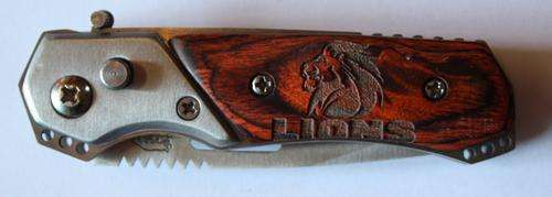 Lions Laser Engraved Pocket Knife