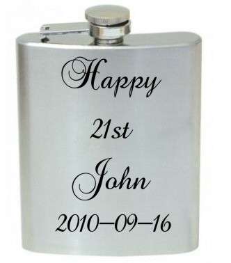 21st Birthday Hip Flask