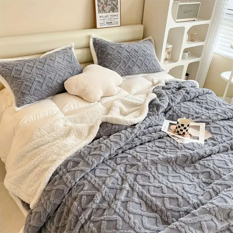 Double sided Lambs Wool bed blanket