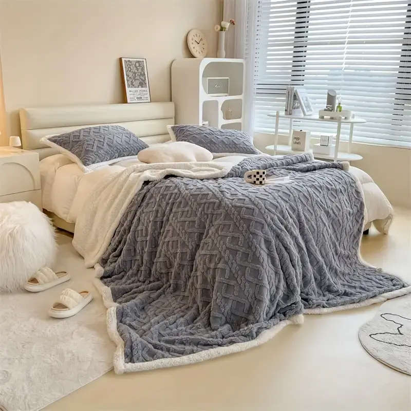 Double sided Lambs Wool bed blanket