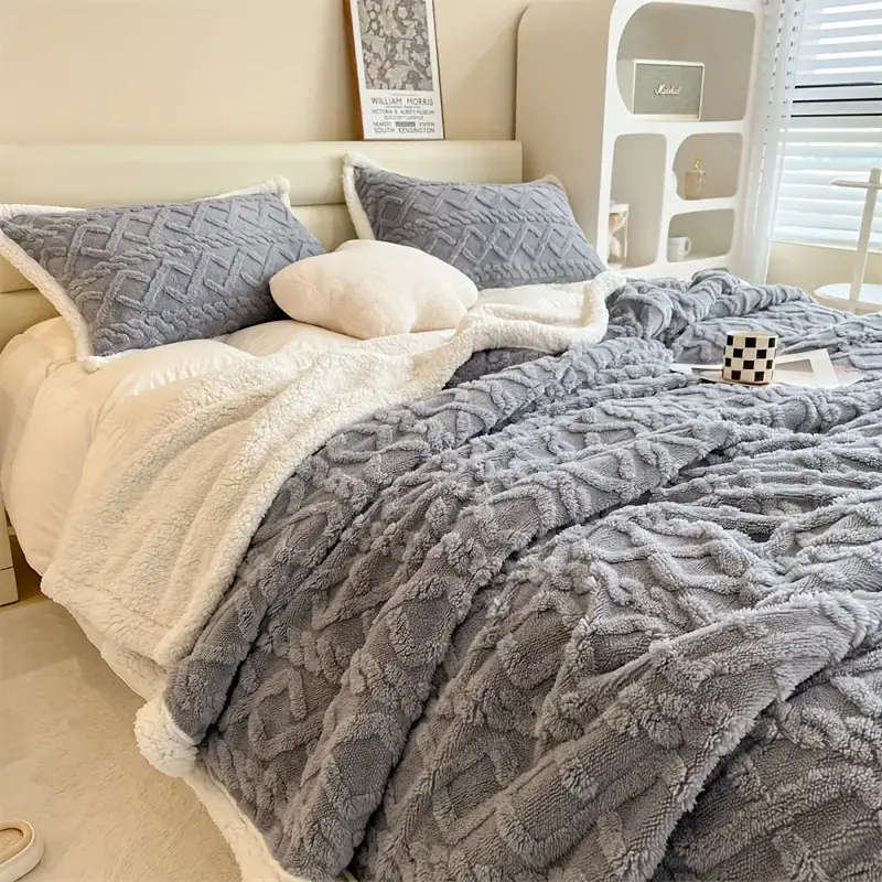 Double sided Lambs Wool bed blanket
