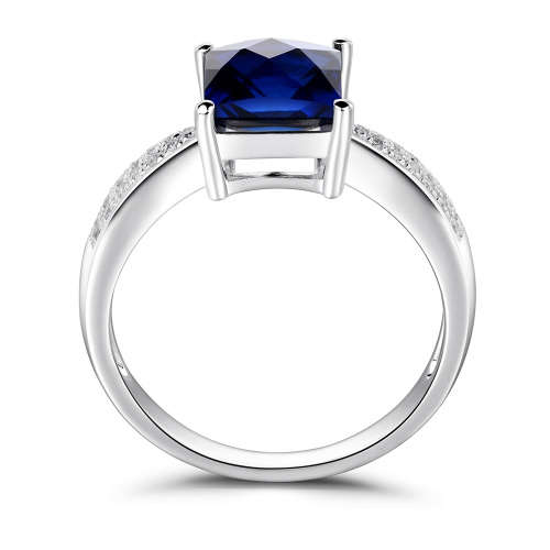 1.5 ct Blue Sapphire Split Ring in Silver