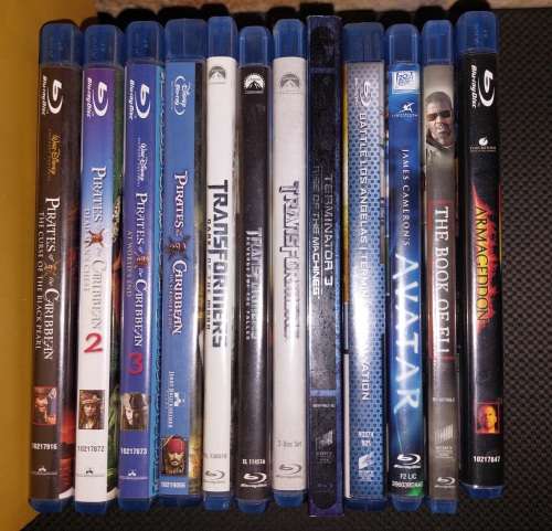 24 piece Blu-Ray collection. >Pirates of the Caribbean 1-4  >Transformers 1-3  >Iron Man 1+2, etc