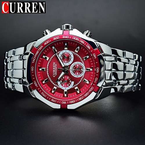 CURREN Stainless Steel Watches - Red or Blue