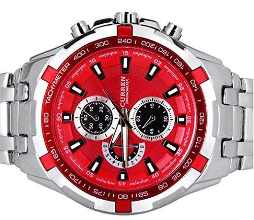 CURREN Stainless Steel Watches - Red or Blue