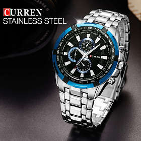 CURREN Stainless Steel Watches - Red or Blue