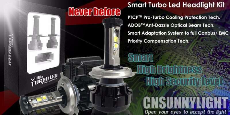 CNSUNNYLIGHT Super Bright Car LED Headlight Kit H4 H13 9007 Hi/Lo H7 H11 9005 9006 w/ XHP50 Chips