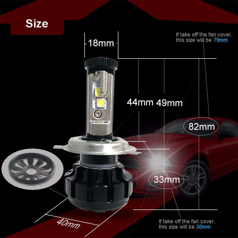 CNSUNNYLIGHT Super Bright Car LED Headlight Kit H4 H13 9007 Hi/Lo H7 H11 9005 9006 w/ XHP50 Chips