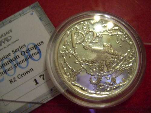 2000 SILVER R2 - OCTOPUS - WITH CERTIFICATE NU 17 - PROOF