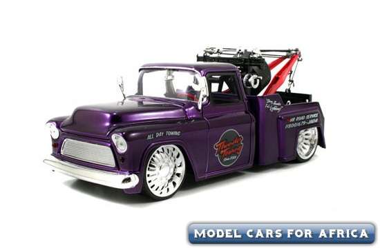 Jada 1:24 1955 Chevrolet Stepside Tow Truck - Purple