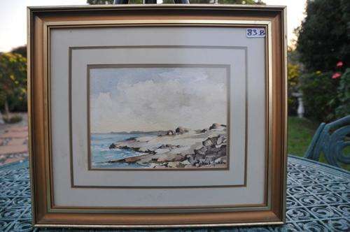 STUNNING WATER COLOR BY S.A.ARTIST Robert Haber (1929) SEA SCAPE