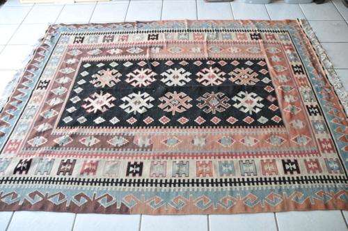 BEAUTIFUL HAND MADE ORIENTAL KILIM CARPET,100% WOOL-very big one 177x235cm
