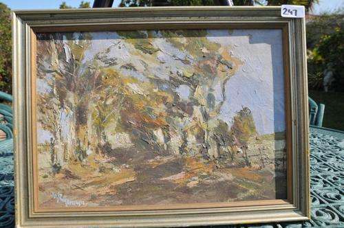 ORIGINAL OIL ON BOARD FORREST SCENE BY BROWN