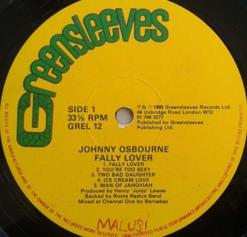 JOHNNY OSBOURNE - FALLY LOVER - VINYL LP