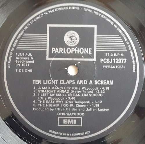 OTIS WAYGOOD - TEN LIGHT CLAPS AND A SCREAM - VINYL LP