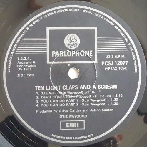 OTIS WAYGOOD - TEN LIGHT CLAPS AND A SCREAM - VINYL LP