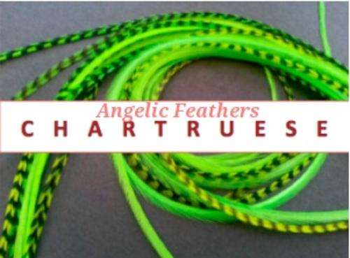 FEATHER HAIR EXTENSIONS - CHARTREUSE