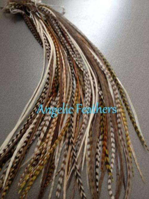 5 X FEATHER HAIR EXTENSIONS - CREE