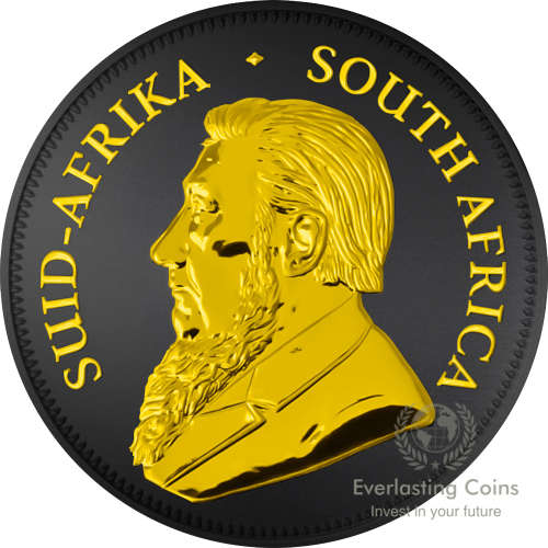 KRUGERRAND Black Ruthenium 1 Oz Silver Coin 1 Rand South Africa 2017