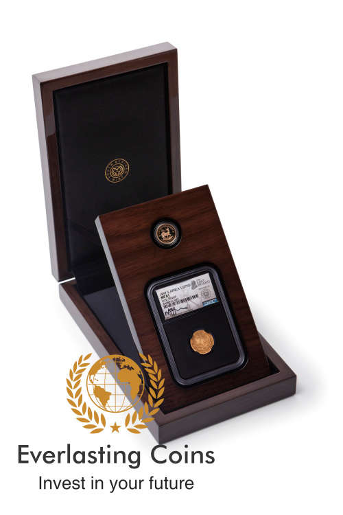 2020-KRUGERRAND: LOST HOARD-ZAR POUND SET 1/2 OU and 1/10 KR XF DOD - Once in a lifetime opportunity
