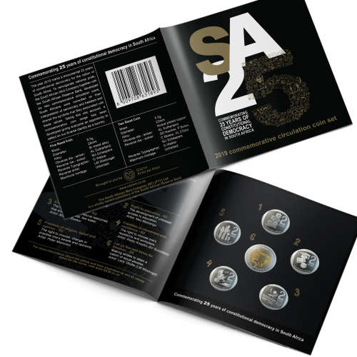 Circulated Condition 2019 Commemorating 25 Years Of Democracy 6 Coin Circulation Set