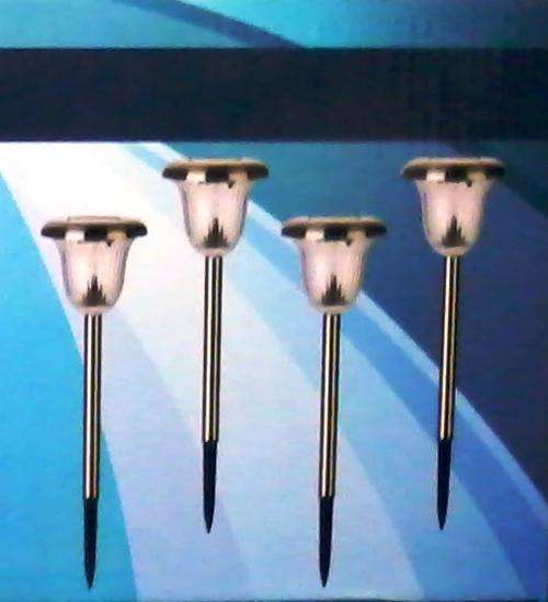 Solar Flair Stainless Steel Solar Light Set Of 4 Pieces