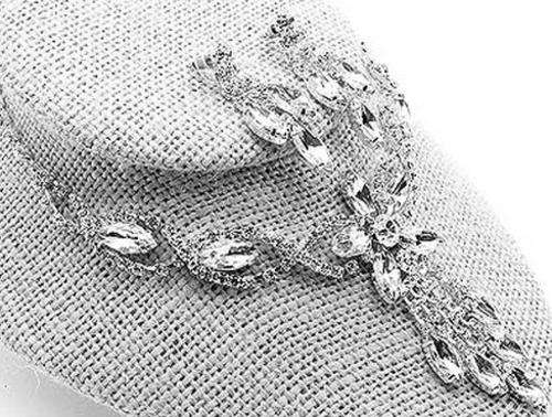 BRIDAL SET - CLEAR LUCITE BEADS AND RHINESTONES - NECKLACE AND EARRINGS SET