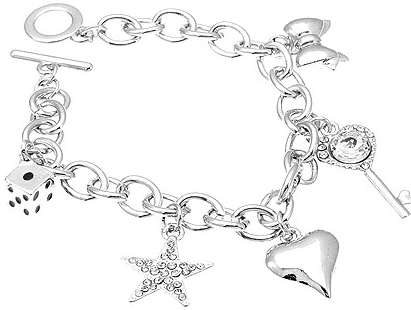 TOGGLE CHARM BRACELET WITH ASSORTMENT OF CHARMS