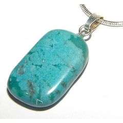 TURQUOISE NATURAL STONE  - RECTANGULAR PENDANT