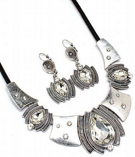 CHUNKY NECKLACE SET - METAL CASTING LUCITE BEAD INLAYS