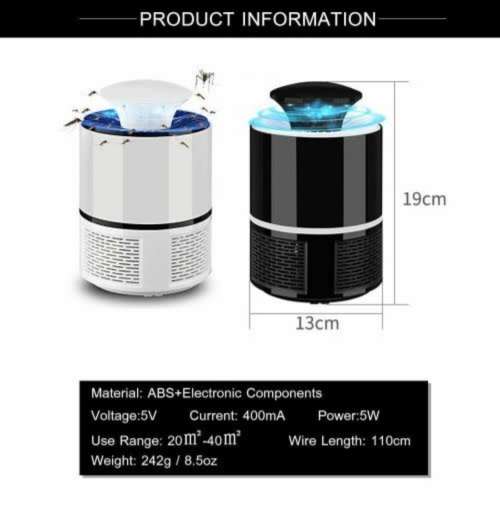 Electric Mosquito Catcher Insect Trap Zapper Flycatcher Killing Indoor Home Lamp