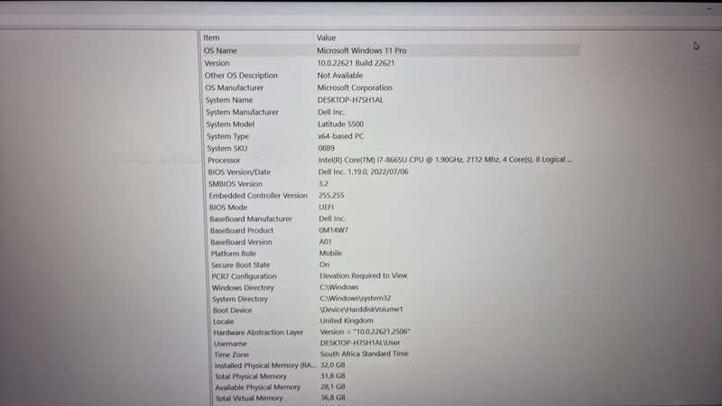 Dell Latitude i7 8th gen,32gb ram, 256nvme ssd, Fhd1080p